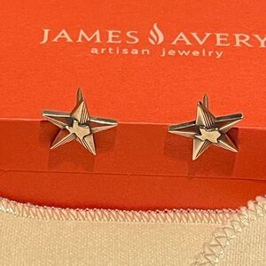 James Avery Silver rare retired Texas  Star Stud Earrings
